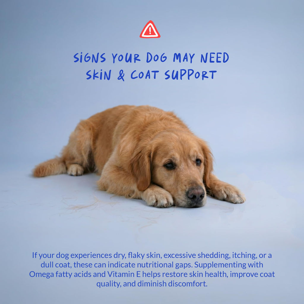 Dog Omega 3 Fish Oil Skin and Coat Supplement for Dry Skin & Allergy Relief