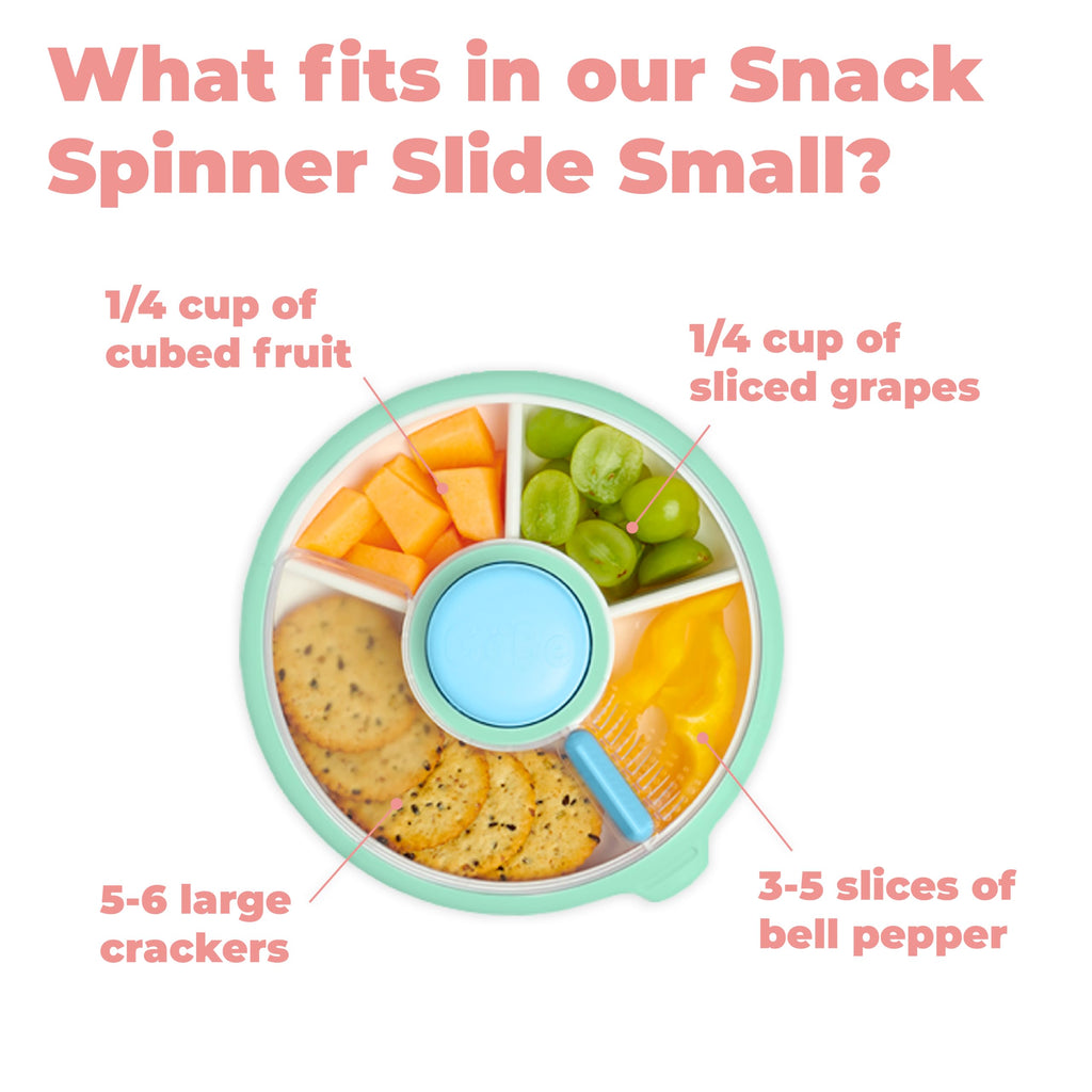 GoBe Kids Small Snack Spinner Slide, 4 Compartment Dispenser and Lid