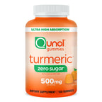 Qunol Zero Sugar Turmeric Gummies 500mg, Ultra High Absorption Gummy, 90 ct | Gluten Free Supplement that Supports Joint Health and a Healthy Inflammation Response, Great Tasting Tangerine Flavor