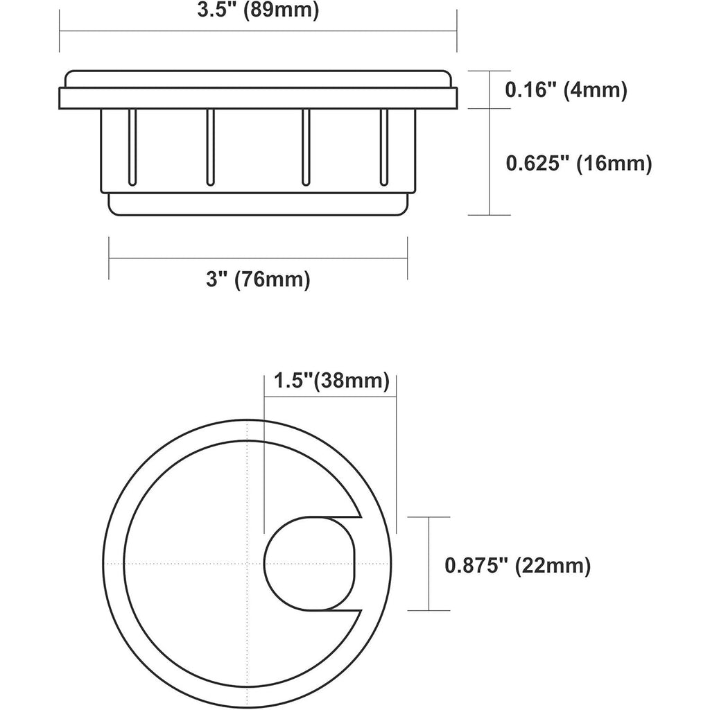 Buy now 5 Pack Rok Hardware 3" (76mm) Black Round Computer Desk Table Port Wire Cable Cord Organizer Hole Cover Grommet, ROKRG3BLK at indiglob india