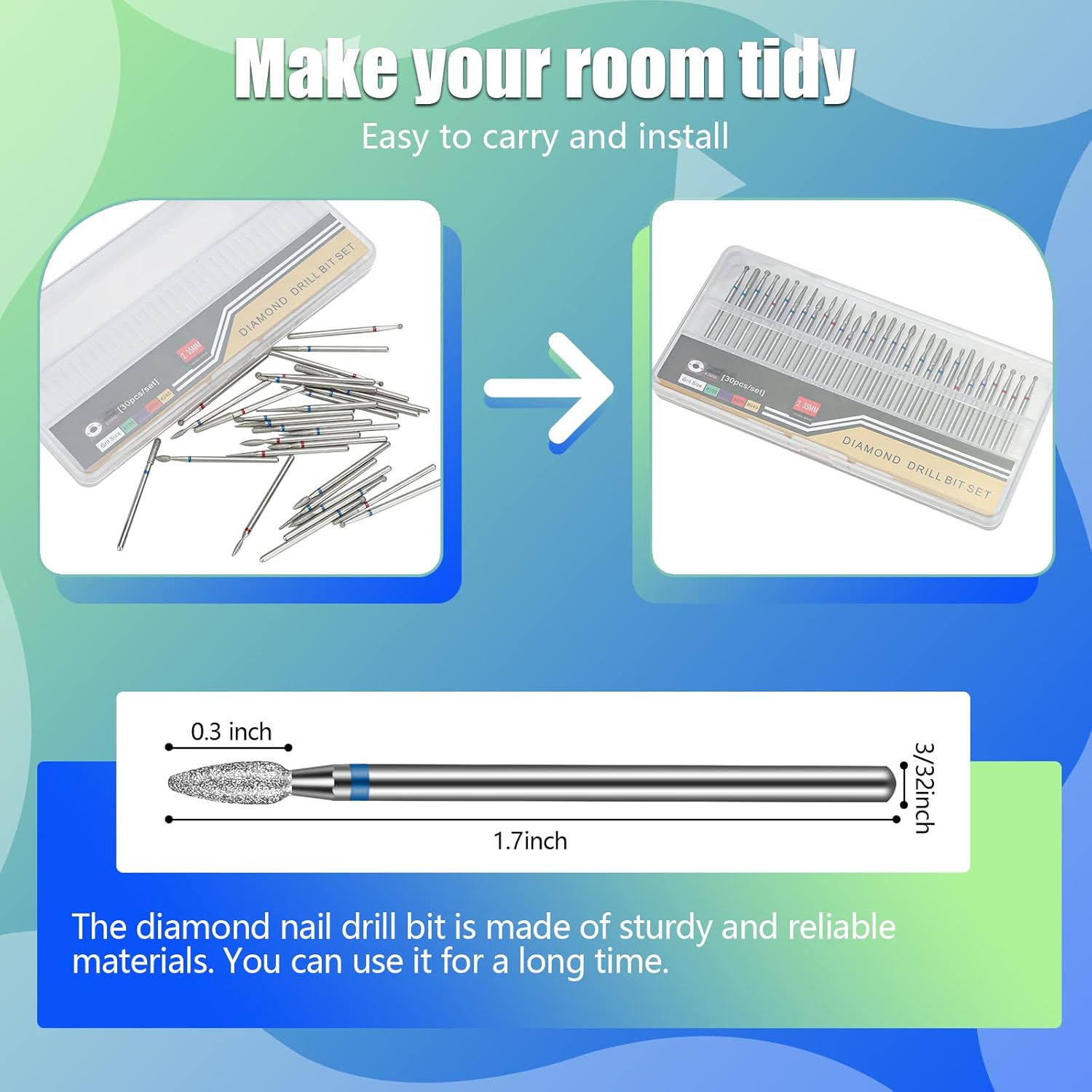 Buy now 30PCS Cuticle Nail Drill Bits Set: 3/32'' Nail Bits for Acrylic Gel Nail Prep Contain Flame/Ball/Needle/Safety Shape Heads, Remover Tools Efile Bits for Salon Home Manicure Pedicure Nail Tech at indiglob india