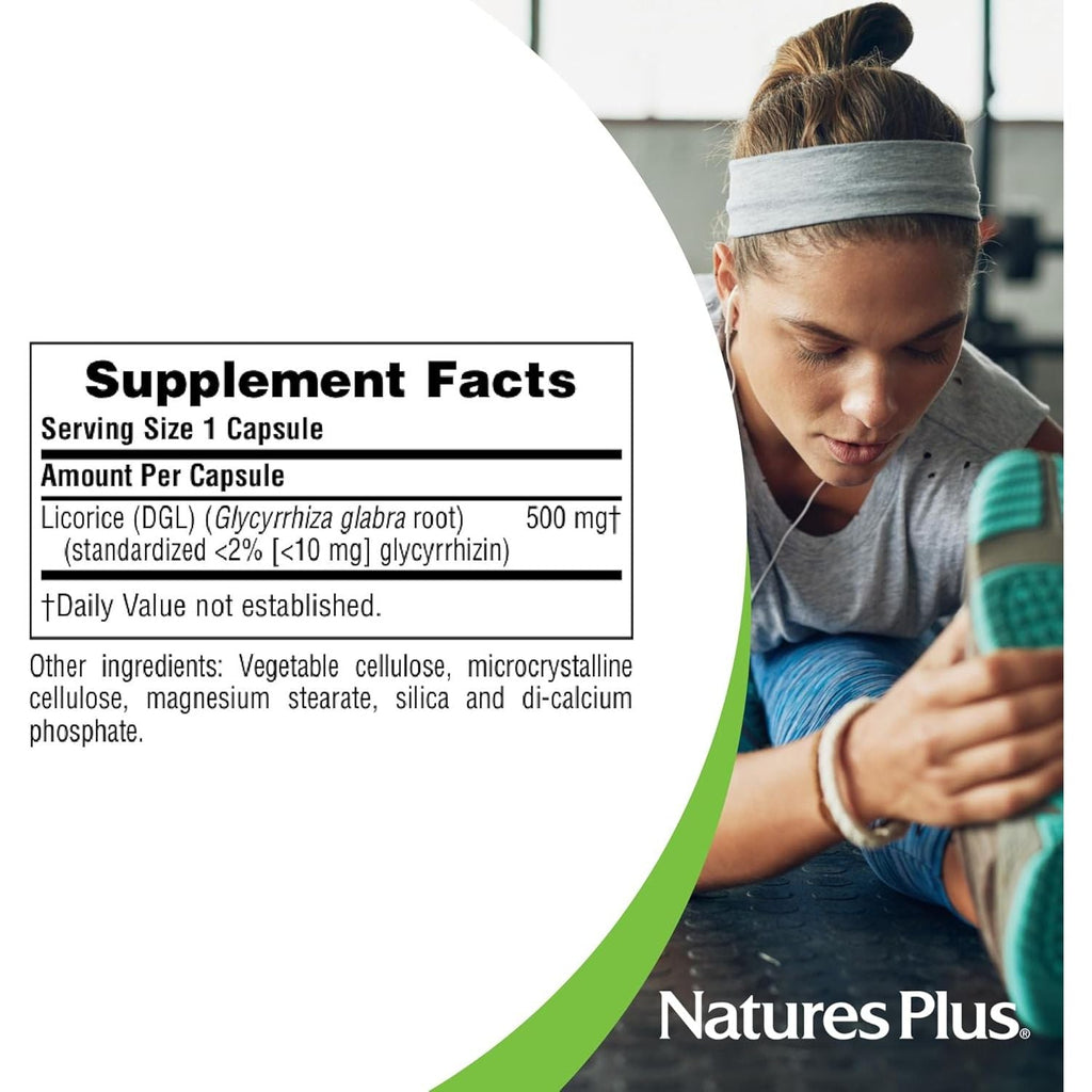 Buy now Natures Plus Herbal Actives Licorice (DGL) Capsules - 500mg, 60 Vegan Supplements - Vegetarian, Gluten-Free - 60 Servings at indiglob india
