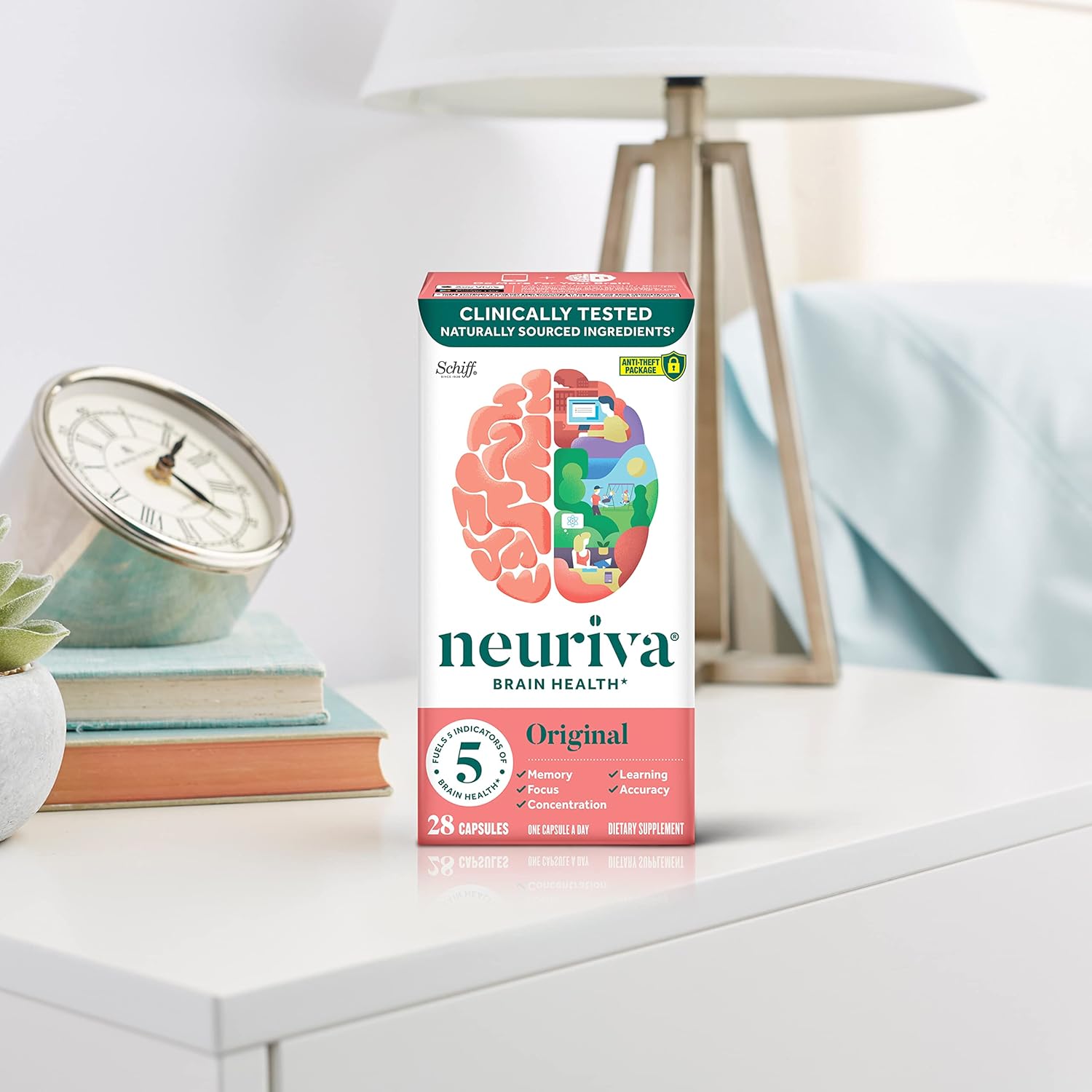 Buy now NEURIVA Original Decaffeinated Clinically Tested Nootropic Brain Supplement for Memory, Focus & Concentration, NeuroFactor & Phosphatidylserine, 28ct Capsules at indiglob india