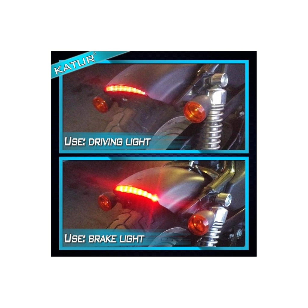 Buy now KATUR Motorcycle 8 LED Stop Chopped Fender Edge Running Brake Rear Tail Light Compatible with Harley Sportster XL 883N 1200N XL1200V XL1200X Red Light at indiglob india