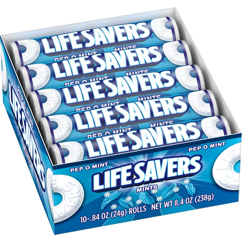 Buy now LIFE SAVERS Mints Wint-O-Green Hard Candy Bulk Mints, Hard Candies, Individually Wrapped Single Rolls, .84 Ounce, 20 Count Box Pep-O-Mint at indiglob india