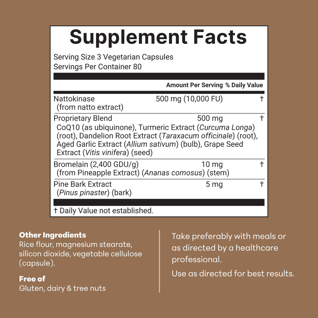 Micro Ingredients Nattokinase 10,000 FU Per Serving, 240 Veggie Capsules | Natural Natto Extract with CoQ10, Turmeric, Aged Garlic & Pine Bark Extract. Non-GMO, Gluten Free.