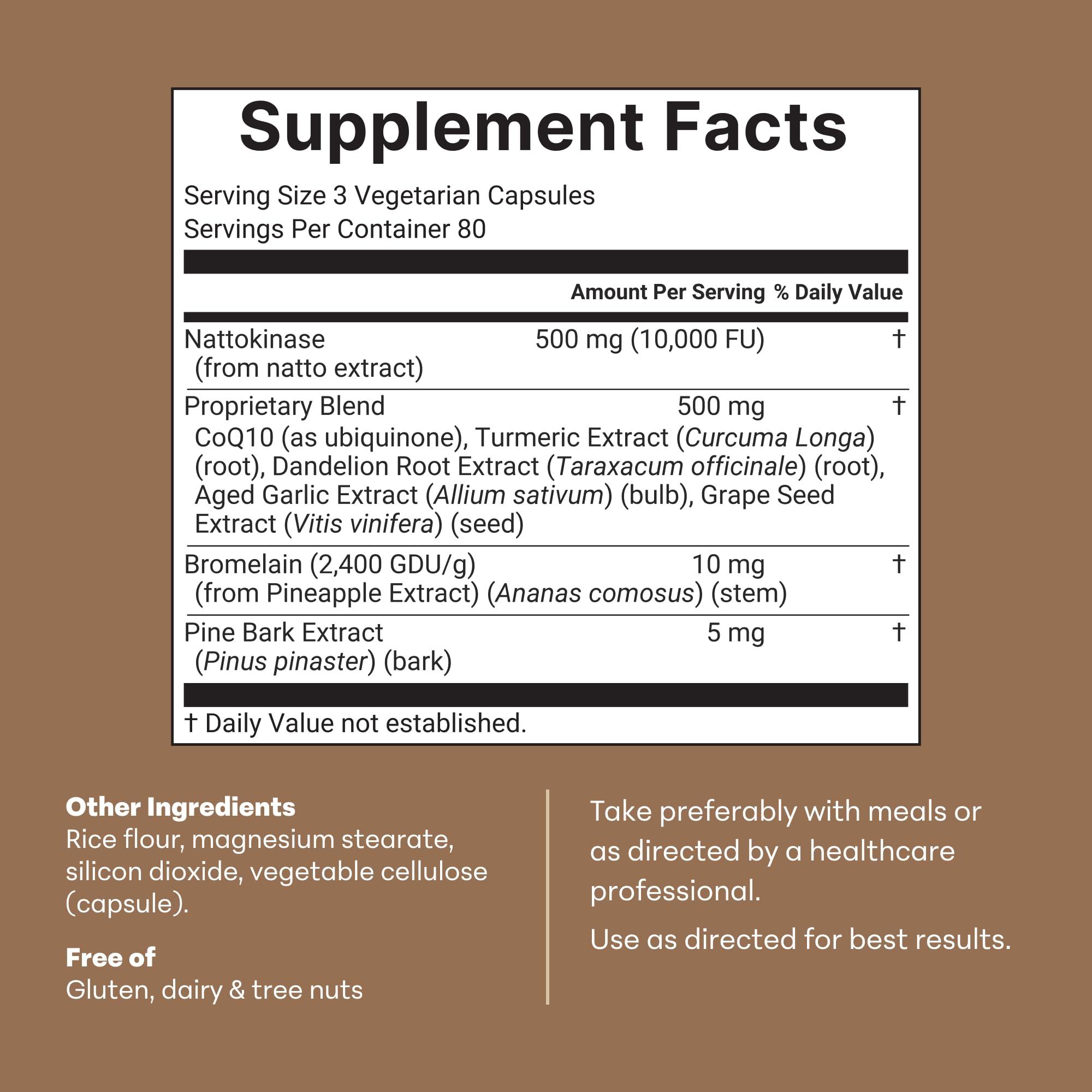 Micro Ingredients Nattokinase 10,000 FU Per Serving, 240 Veggie Capsules | Natural Natto Extract with CoQ10, Turmeric, Aged Garlic & Pine Bark Extract. Non-GMO, Gluten Free.