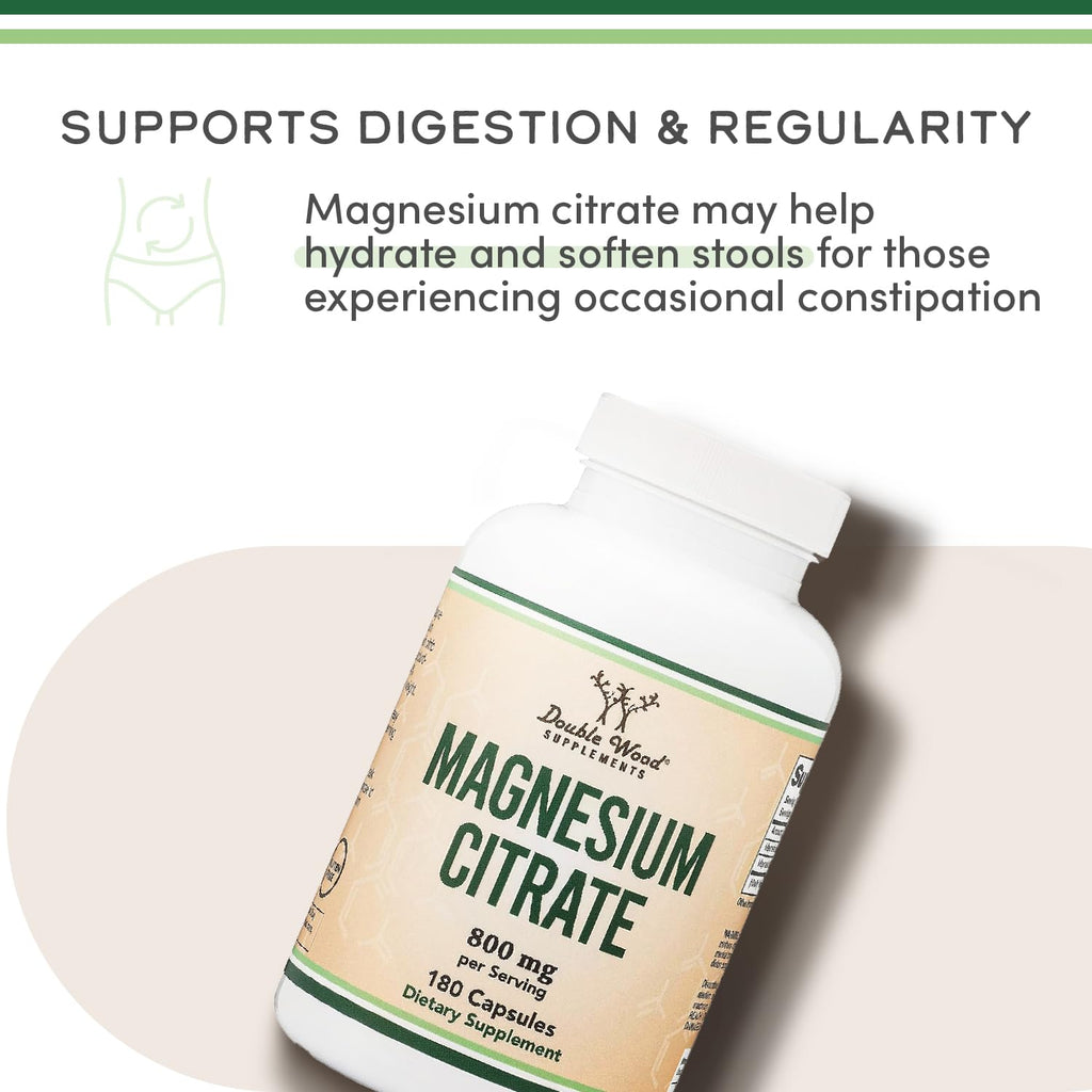 Magnesium Citrate 800mg (112mg Elemental), Regularity, Sleep & Calm, 90 Ct | Gentle Digestive Regularity, Restful Sleep Support, Muscle Relaxation & Calm, Third-Party Tested