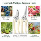 Pruning Shears,Ahoooot 2Pcs Pruning Shears for Gardening,Professional Garden Shears for Flowers, Bonsai and Fruits Picking (1pc Straight & 1pc Curved)