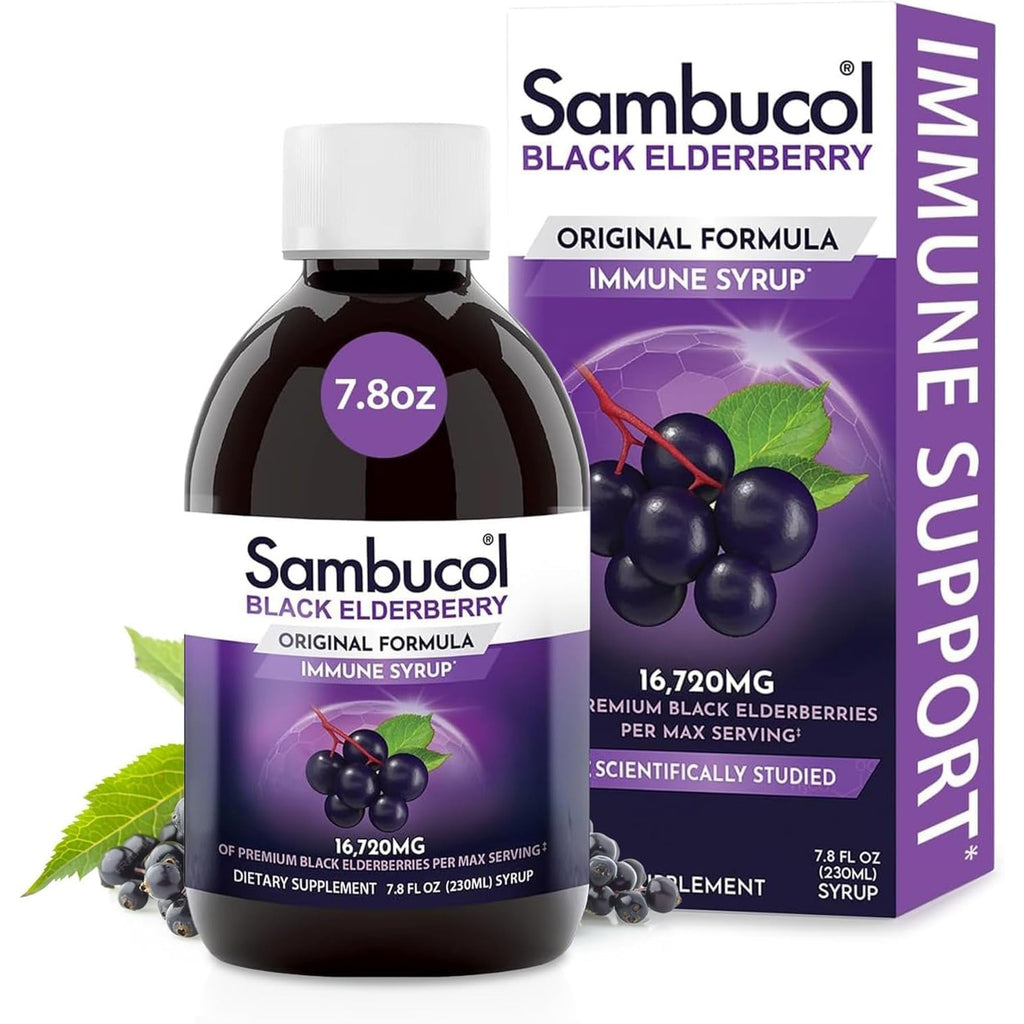 Sambucol Black Elderberry Syrup - Original Formula - 7.8 Fl Oz, 2 Pack | Black Elderberry Liquid, Immune Support for Kids and Adults, High Antioxidants, Gluten Free