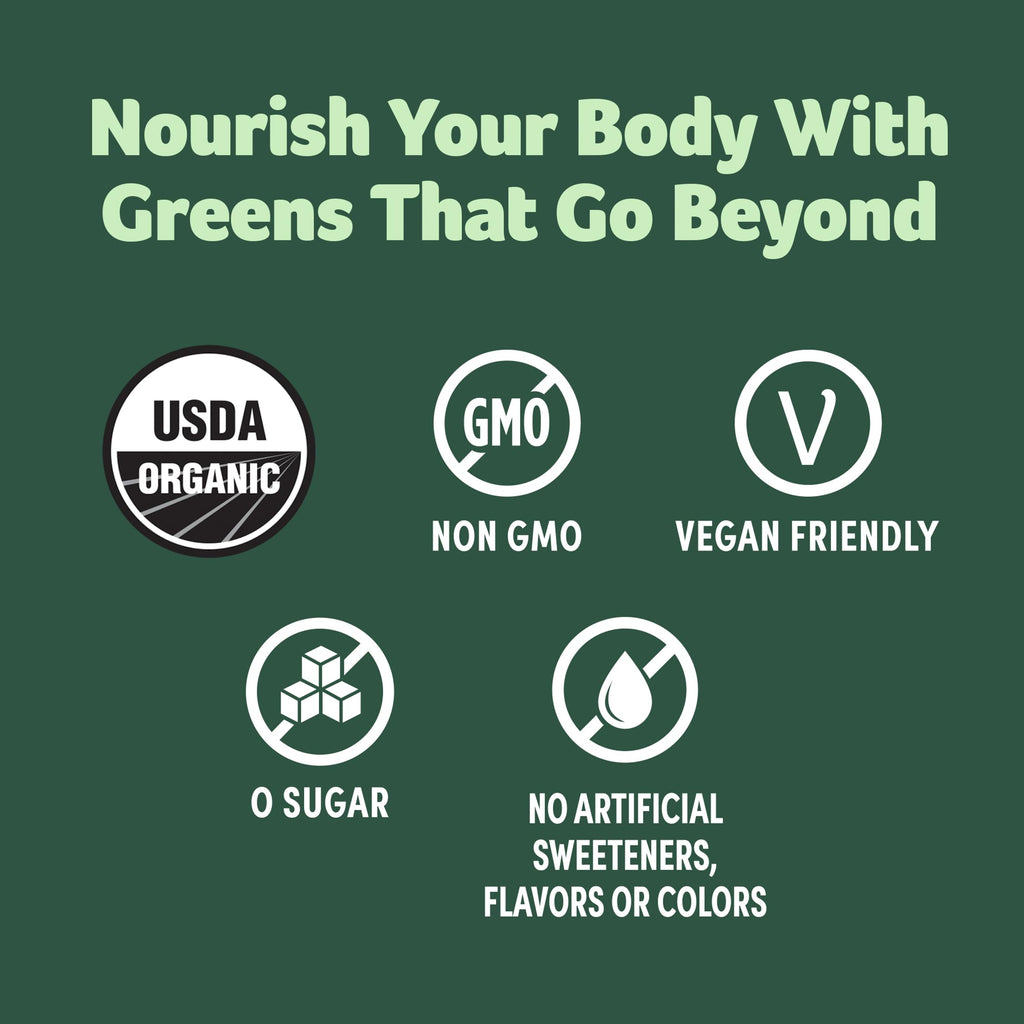 Purely Inspired Organic Green Powder Smoothie Mix, Unflavored (24 Servings) - Probiotics for Digestive Health with Spirulina & Chlorella for Gut Health - Vegan