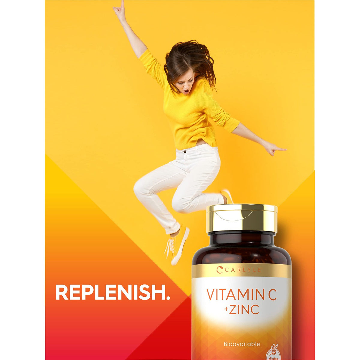 Carlyle Vitamin C with Zinc | 250 Softgels | Bioavailable | Ascorbic Acid