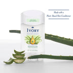 Ivory Aluminum Free Deodorant, Notes of Aloe, 24hr Gentle Deodorant, Dermatologist Tested, Baking Soda Free, Paraben Free, 2.4 oz