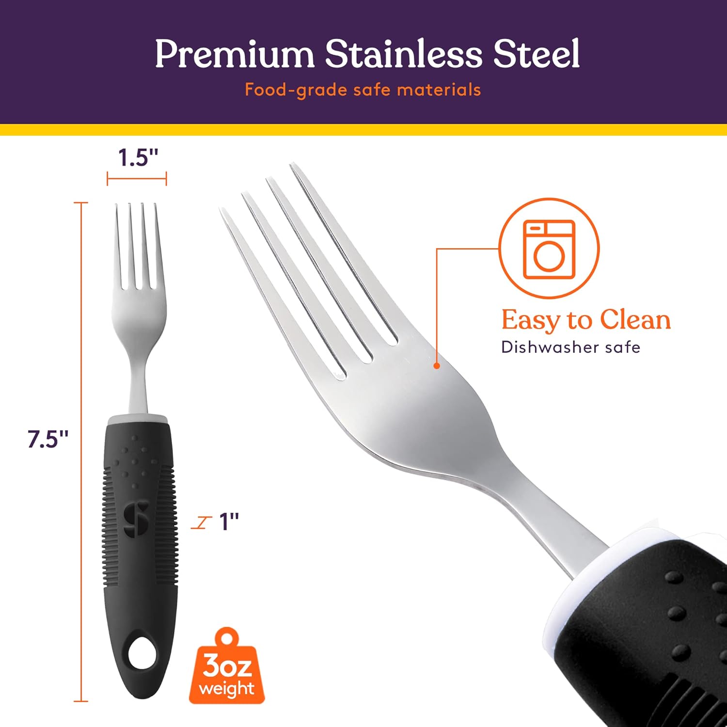 Buy now Special Supplies Adaptive Utensils (5-Piece Kitchen Set) Wide, Non-Weighted, Non-Slip Handles for Hand Tremors, Arthritis, Parkinsonâ€™s or Elderly Use (Black) at indiglob india