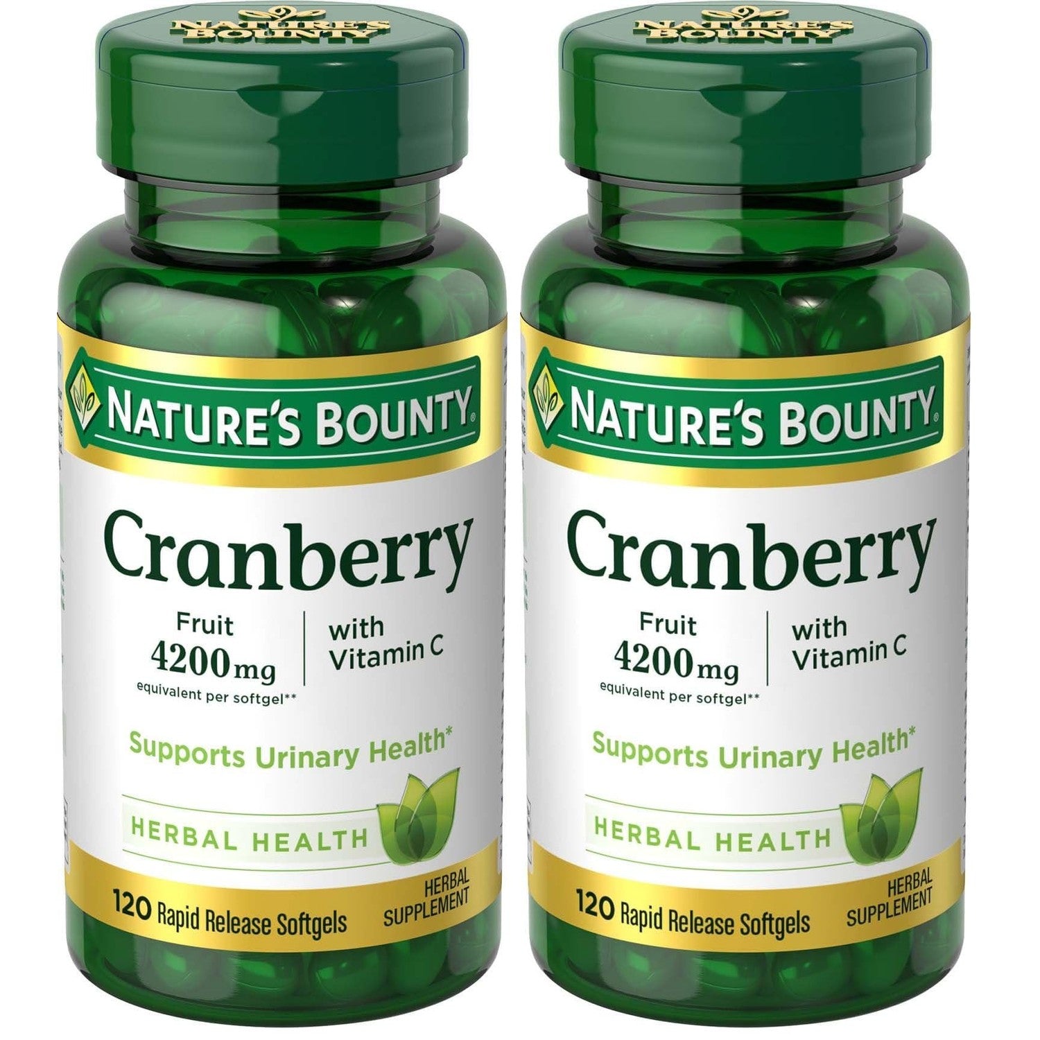 Nature's Bounty Cranberry Pills Urinary Tract, 120 Softgels | Urinary Tract Health, With Concentrate & Vitamin C