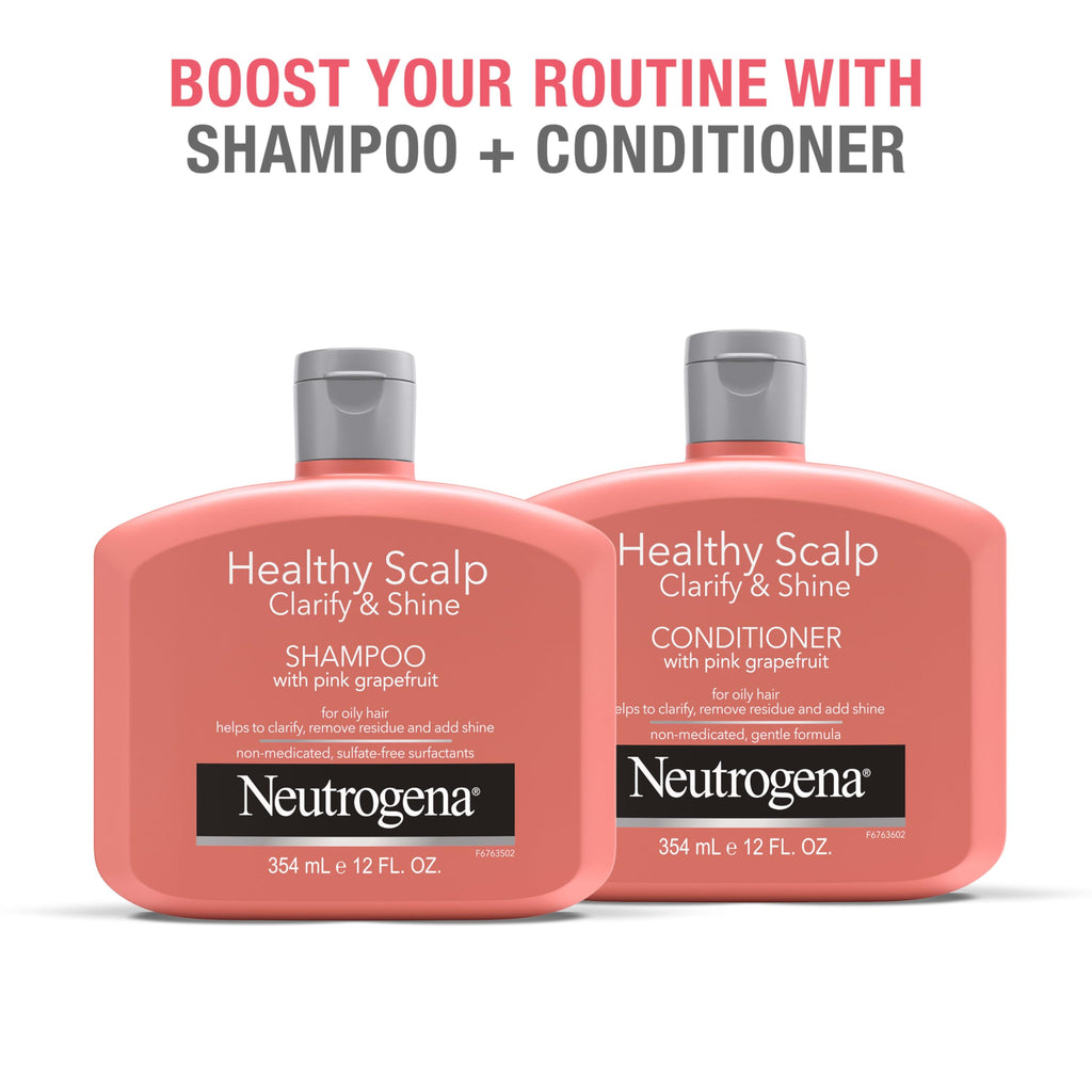Buy now Neutrogena Exfoliating Healthy Scalp Clarify & Shine Conditioner for Oily Hair and Scalp, Anti-Residue Conditioner with Pink Grapefruit, Paraben & Phthalate-Free, Color-Safe, 12oz at indiglob india