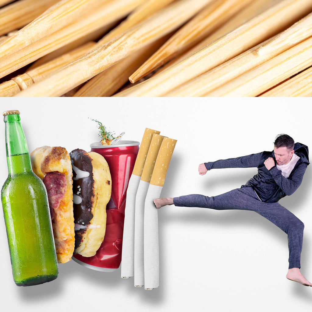 Mumufy 400 Pcs Cinnamon Toothpicks, 4 Clear Plastic Boxes