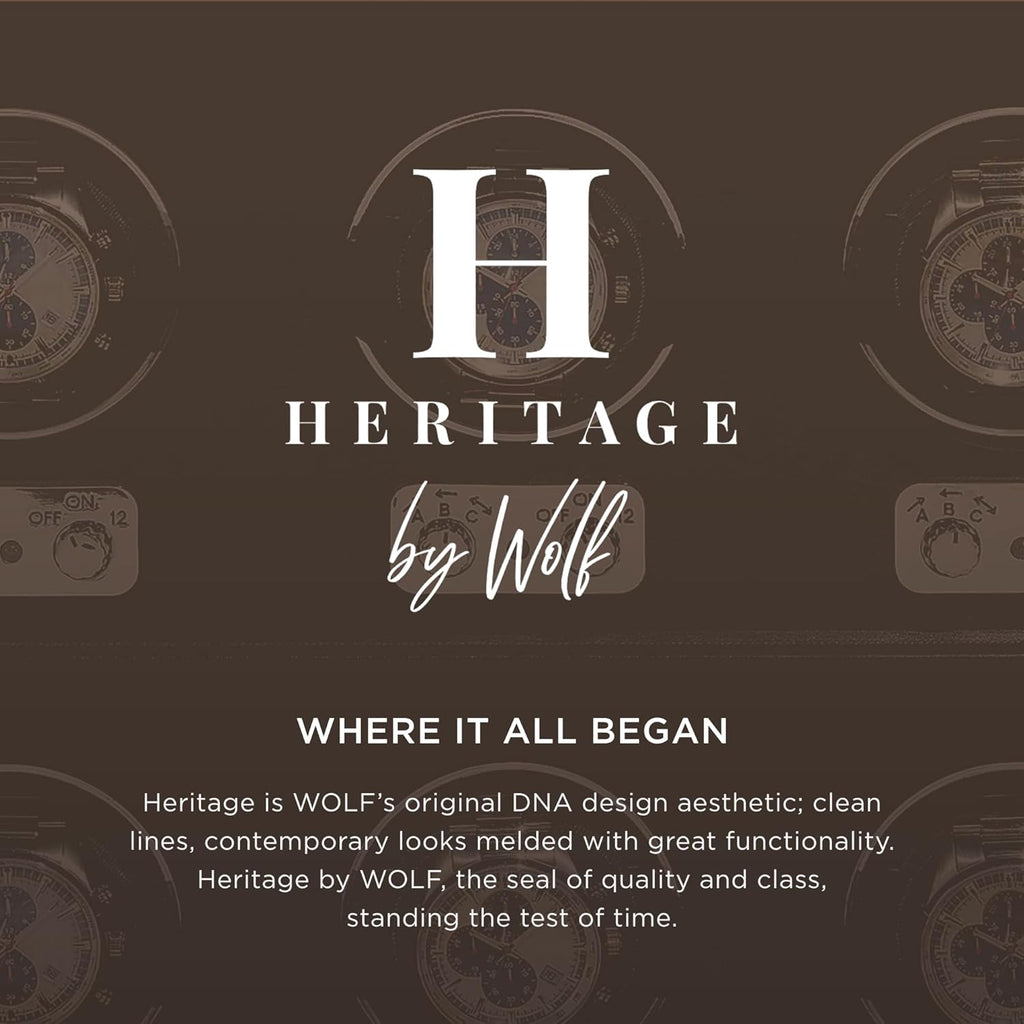 Buy now WOLF Heritage Large Valet Case, Black - 13 Compartments + One Watch Roll - Faux Leather Exterior + Ultra-Suede Lining at indiglob india