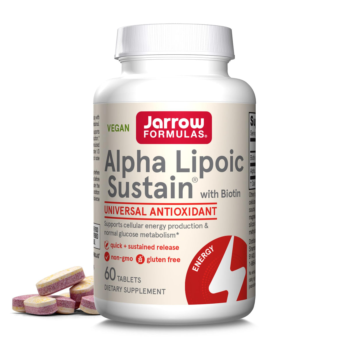 Jarrow Alpha Lipoic Sustain with Biotin, 300 mg, Antioxidant, 60 Tablets
