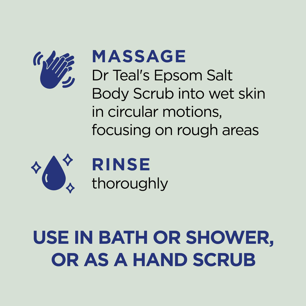 Dr Teal's Pure Epsom Salt Body Scrub, Relax & Relief with Eucalyptus & Spearmint Essential Oils, 16 oz (Pack of 3)
