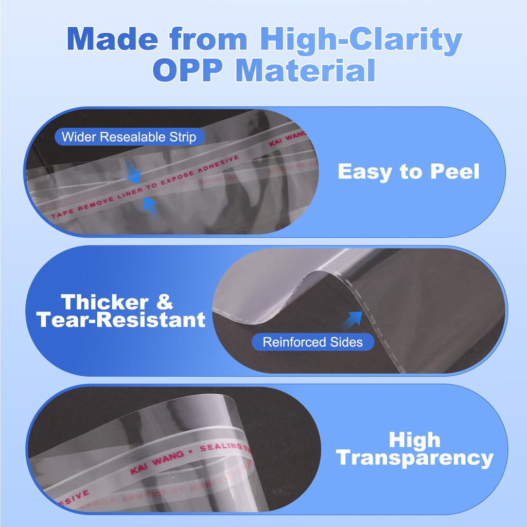 100 Pcs (10x14 Inch) Self Sealing Cellophane Bags