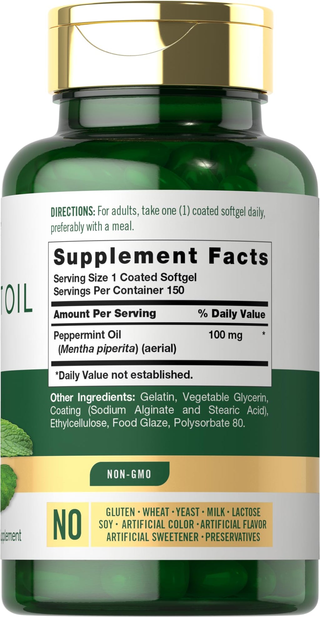 Carlyle Peppermint Oil Capsules | 150 Softgels | Herbal Supplement