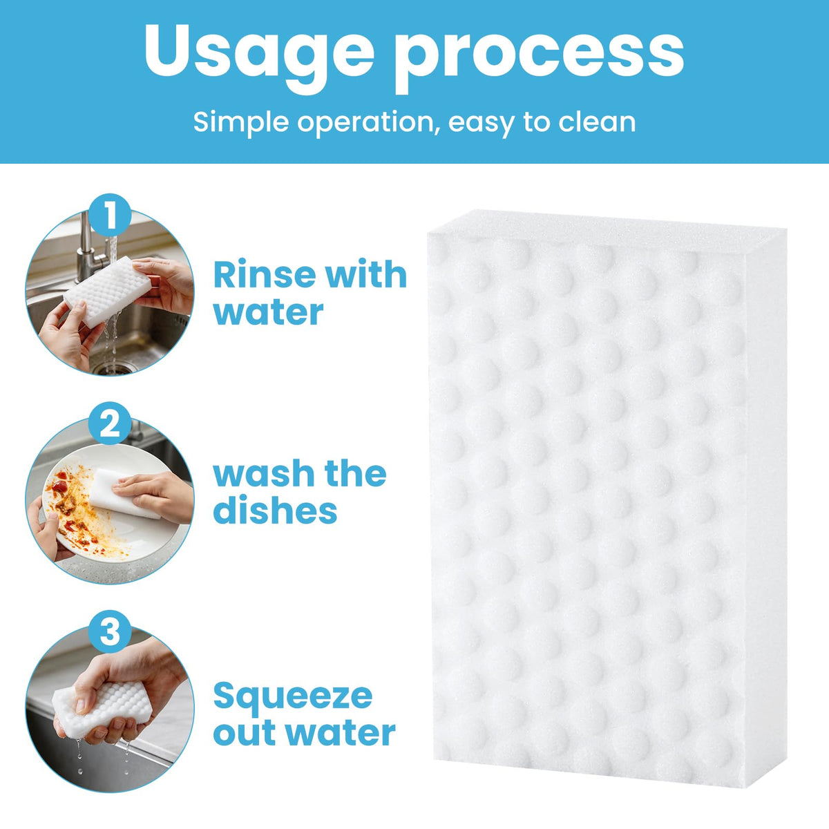 20 Pack 2X Compressed Magic Eraser Sponge, Thick Melamine Cleaning Sponge