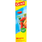 Glad Zipper Food Storage Zipper Bags - Gallon - 20 Count