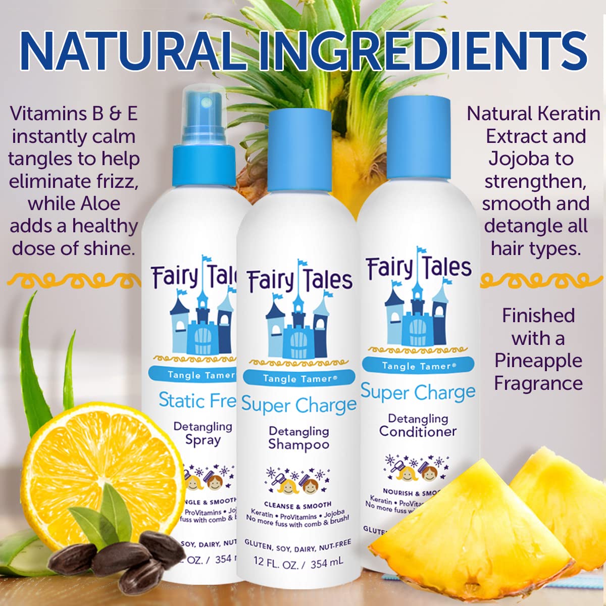 Fairy Tales Tangle Tamer Detangling Shampoo & Conditioner Kids 12 Oz | 2 Pack, Ultra Moisturizing, Anti Frizz Protection, Paraben Free, Sulfate Free