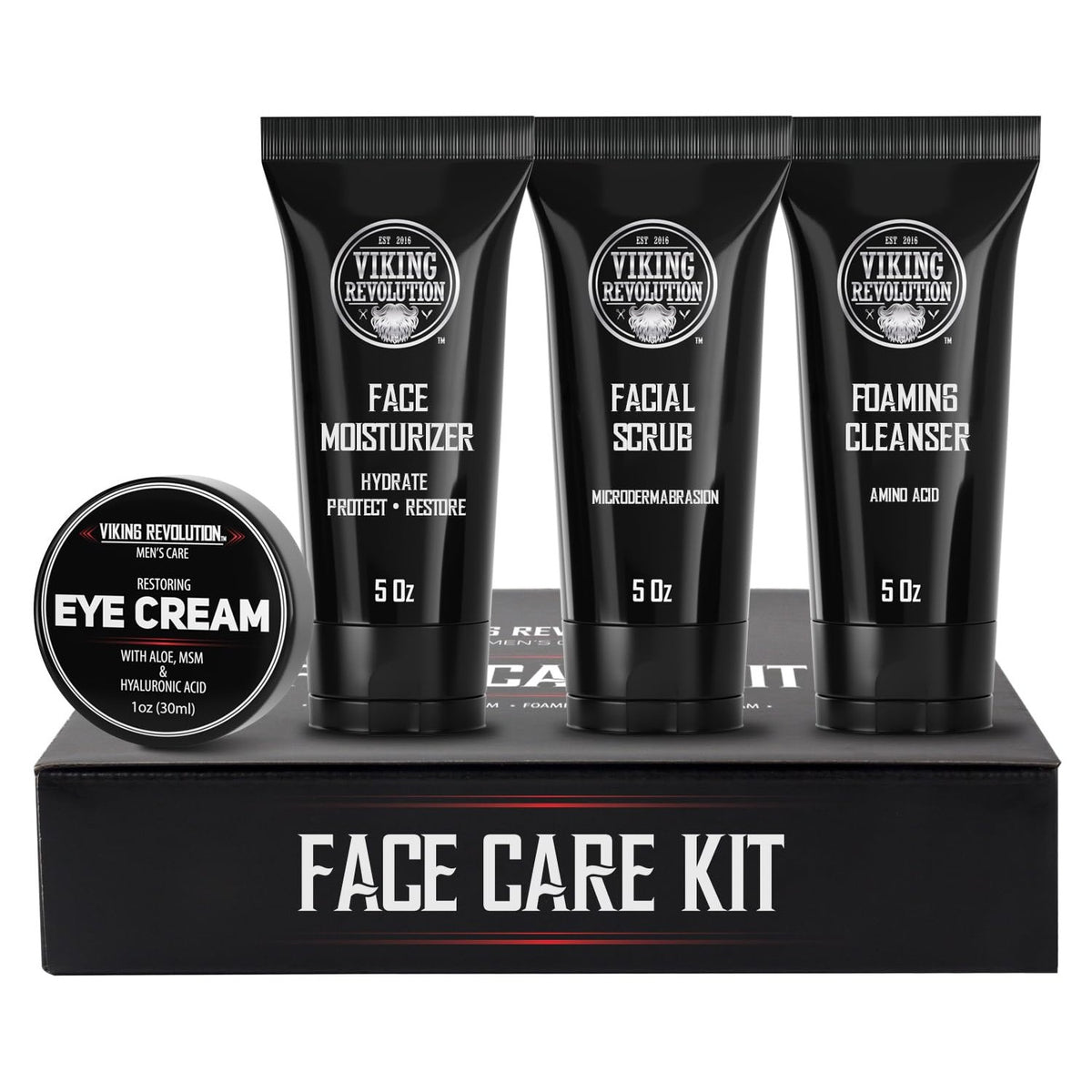 Viking Revolution Men's Facial Skin Care Kit - 4 Piece Set