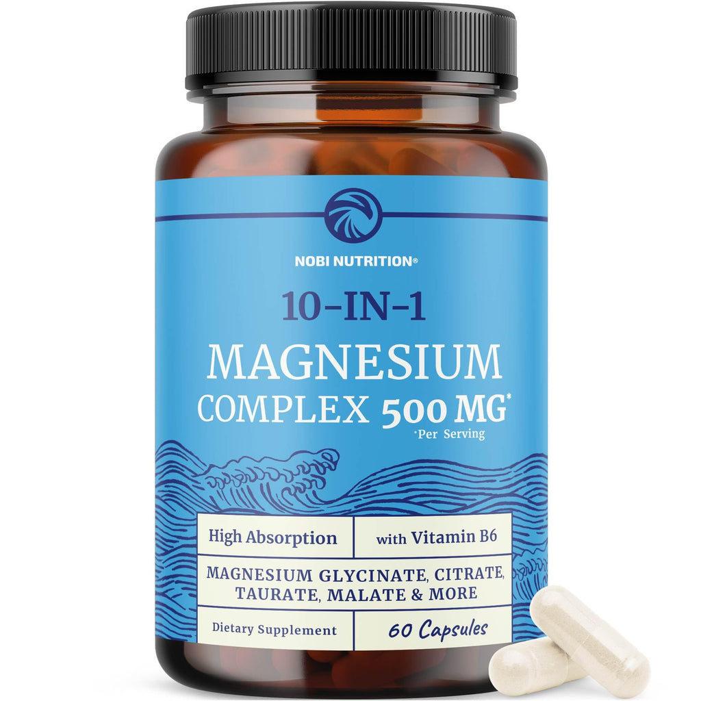 10 in 1 Magnesium Complex Supplement 500MG, Muscle & Heart Health Support