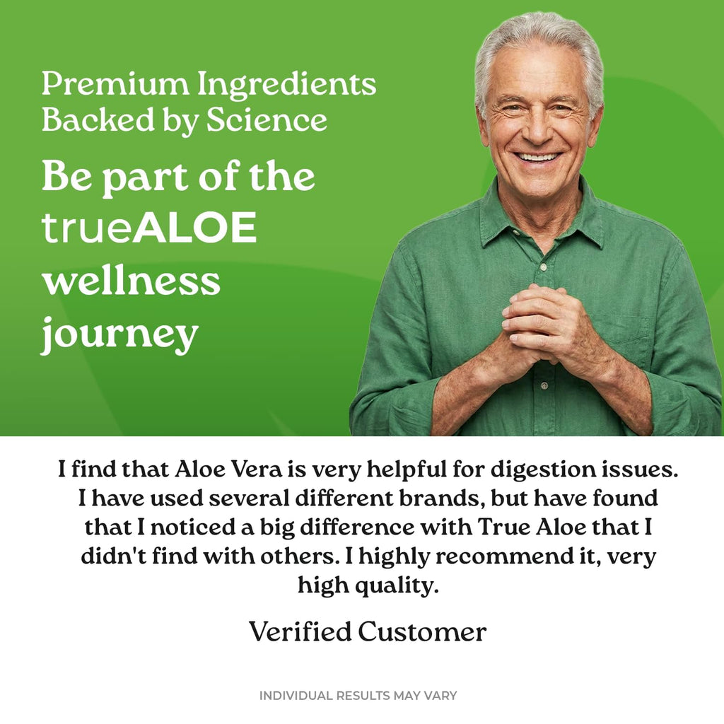 TrueAloe Organic Aloe Vera Capsules - Supports Digestive Balance, Joints and Stomach Comfort - Plant-Based Aloe Barbadensis Powder - Easy-to-Swallow Single Ingredient Formula - 720 Caps