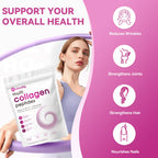 Multi Collagen Peptides Powder, Unflavored, 1lb (41 Servings) | Hydrolyzed Type I, II, III, V, X Collagen with Hyaluronic Acid, Biotin & Vitamin C, Easily Mixes in Drinks