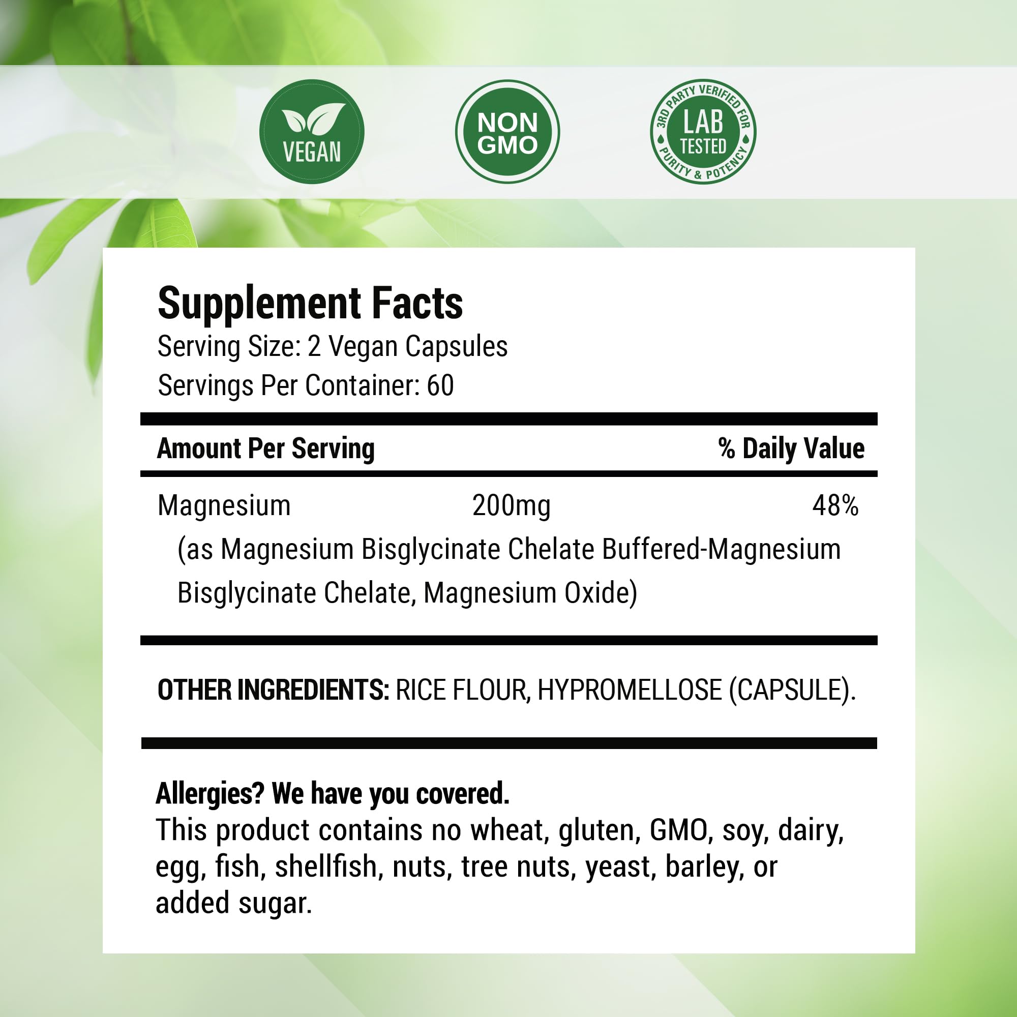 Nested Naturals Magnesium Glycinate Chelate - 200mg Chelated Magnesium Supplement for Muscle Cramps, Relaxation, & Sleep Support - 100% Albion TRACCS Buffered Magnesium Glycinate - 120 Vegan Capsules