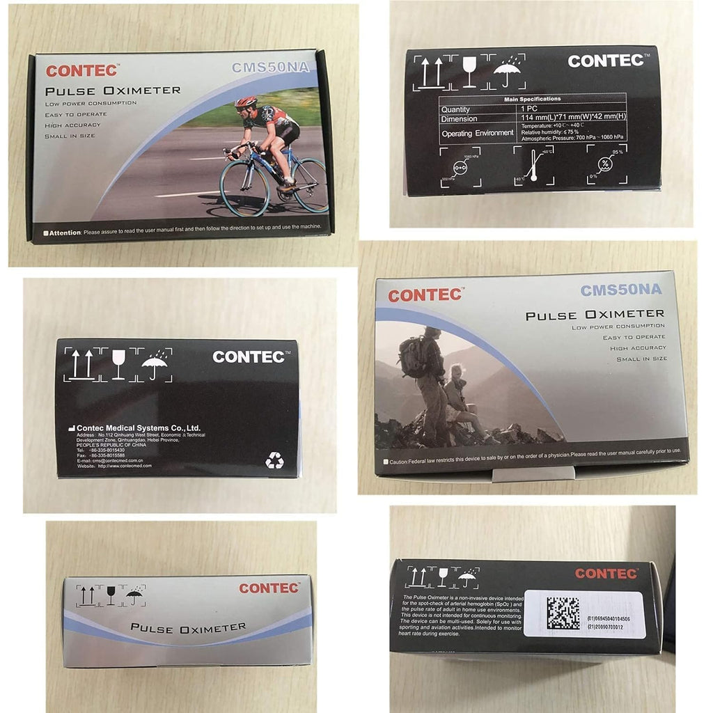 CONTEC Pulse Oximeter, SpO2 & PR Waveform Blood Oxygen Monitor w/Lanyard