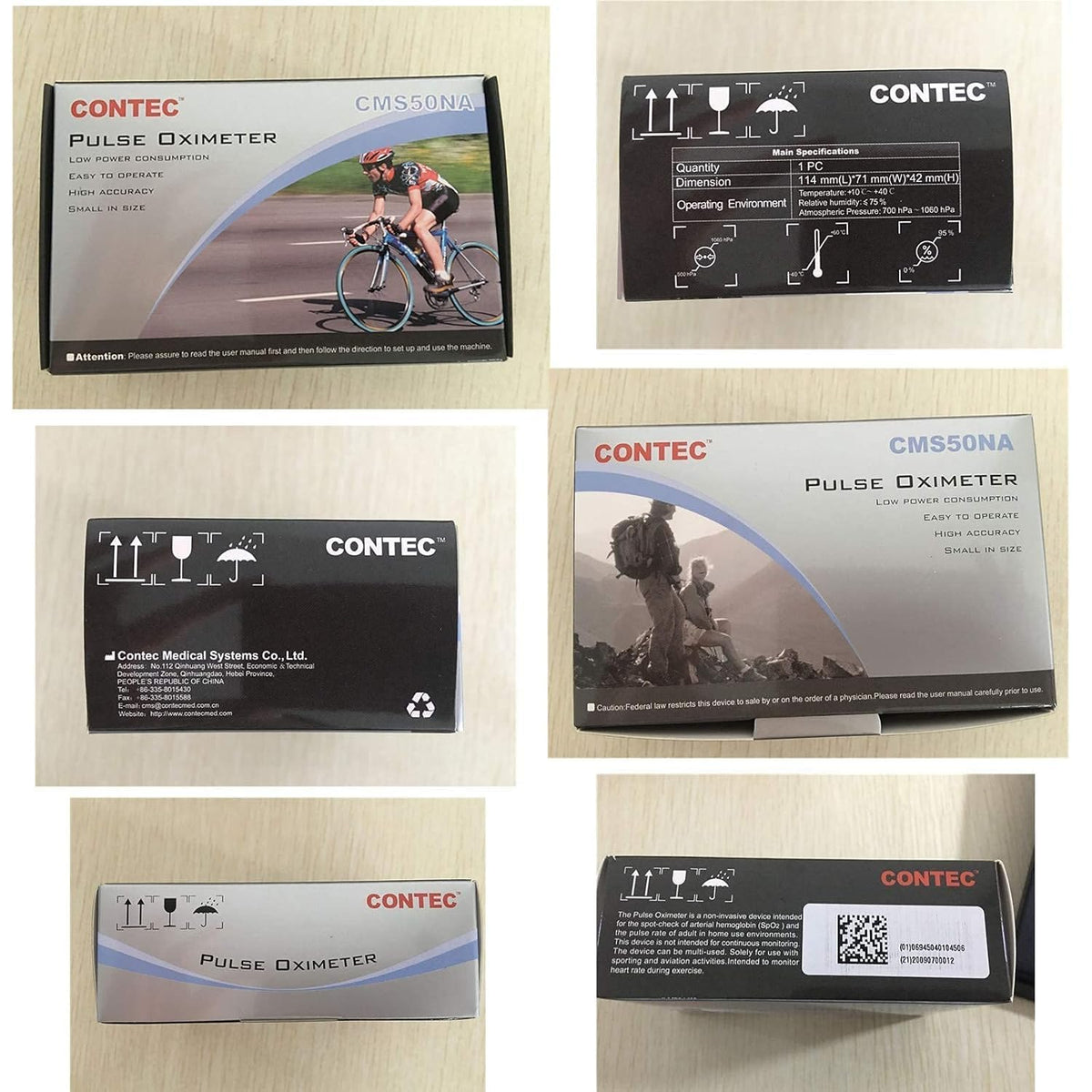 CONTEC Pulse Oximeter, SpO2 & PR Waveform Blood Oxygen Monitor w/Lanyard