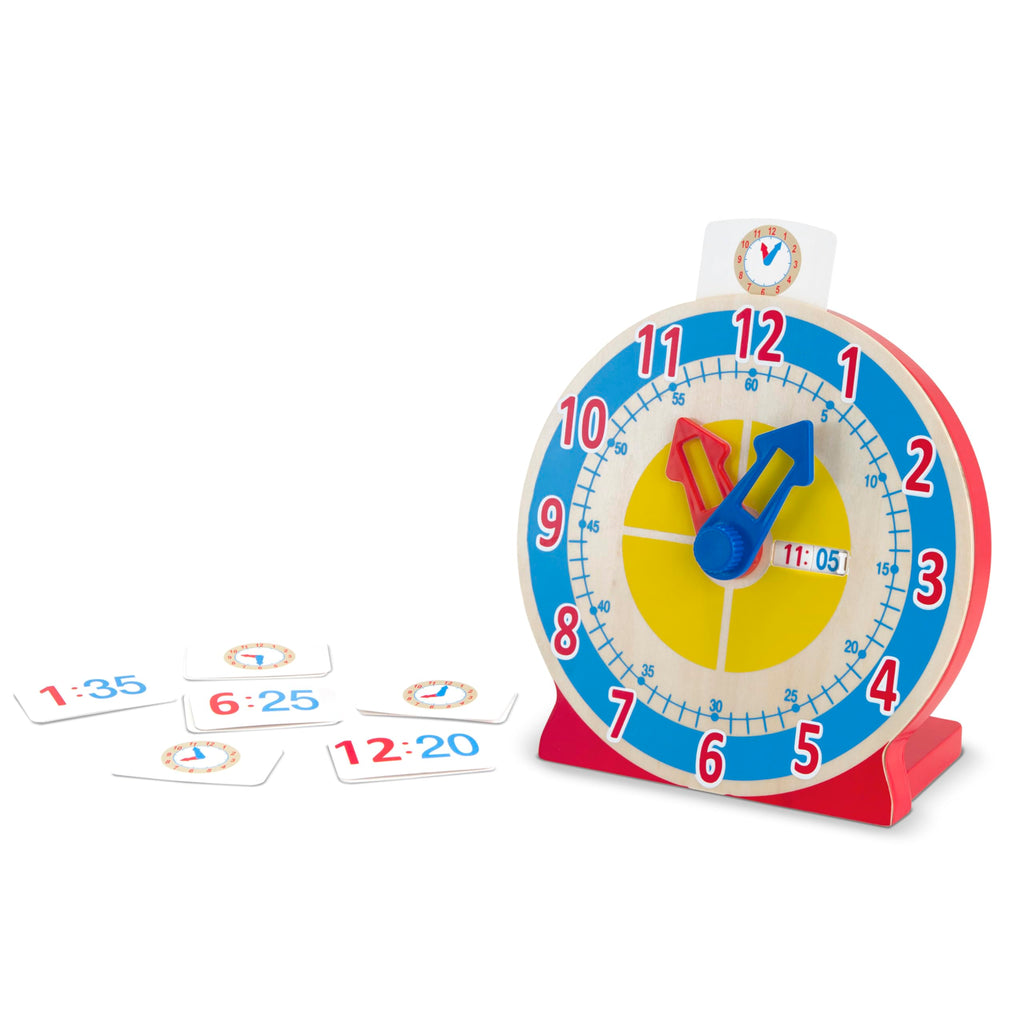 Buy now Melissa & Doug Turn & Tell Wooden Clock - Educational Toy with 12+ Reversible Time Cards at indiglob india