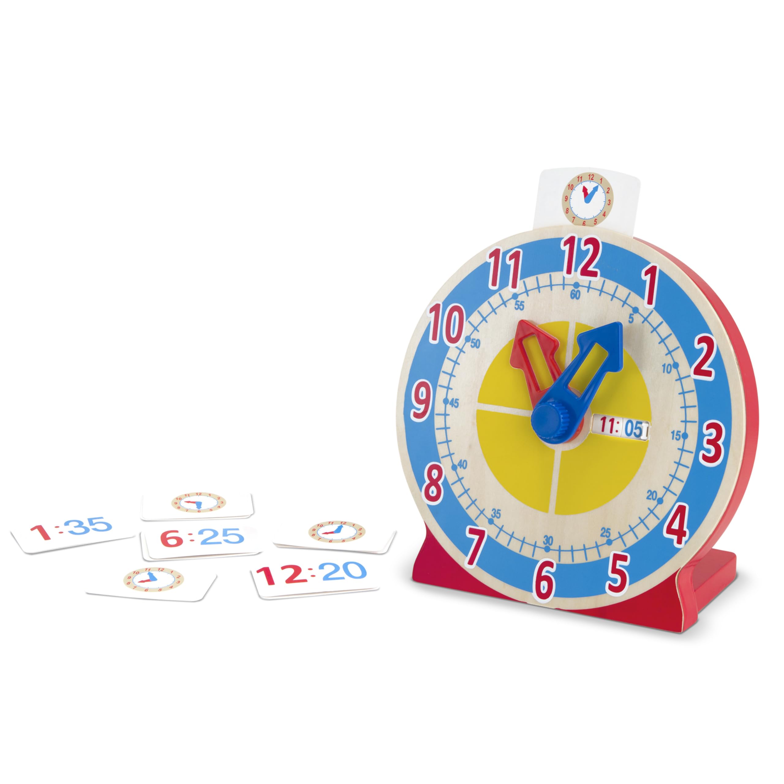 Buy now Melissa & Doug Turn & Tell Wooden Clock - Educational Toy with 12+ Reversible Time Cards at indiglob india
