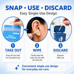 48 pcs Sticky Ear Cleaning Stick, Reusable Ear Cleaning Tools with Soft Rubber Head, Gentle Adhesive Ear Pick for Ear Wax Cleaning, Adhesive Ear Cleaning Sticks for All Ages