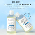 Dr. Lift Antibacterial Body Wash, Lemon, Spirulina, Vegan, 8 Fl Oz | Refreshing Scent, Citric Acid, Hydrating Moisturizing Formula, Paraben & Phthalate Free