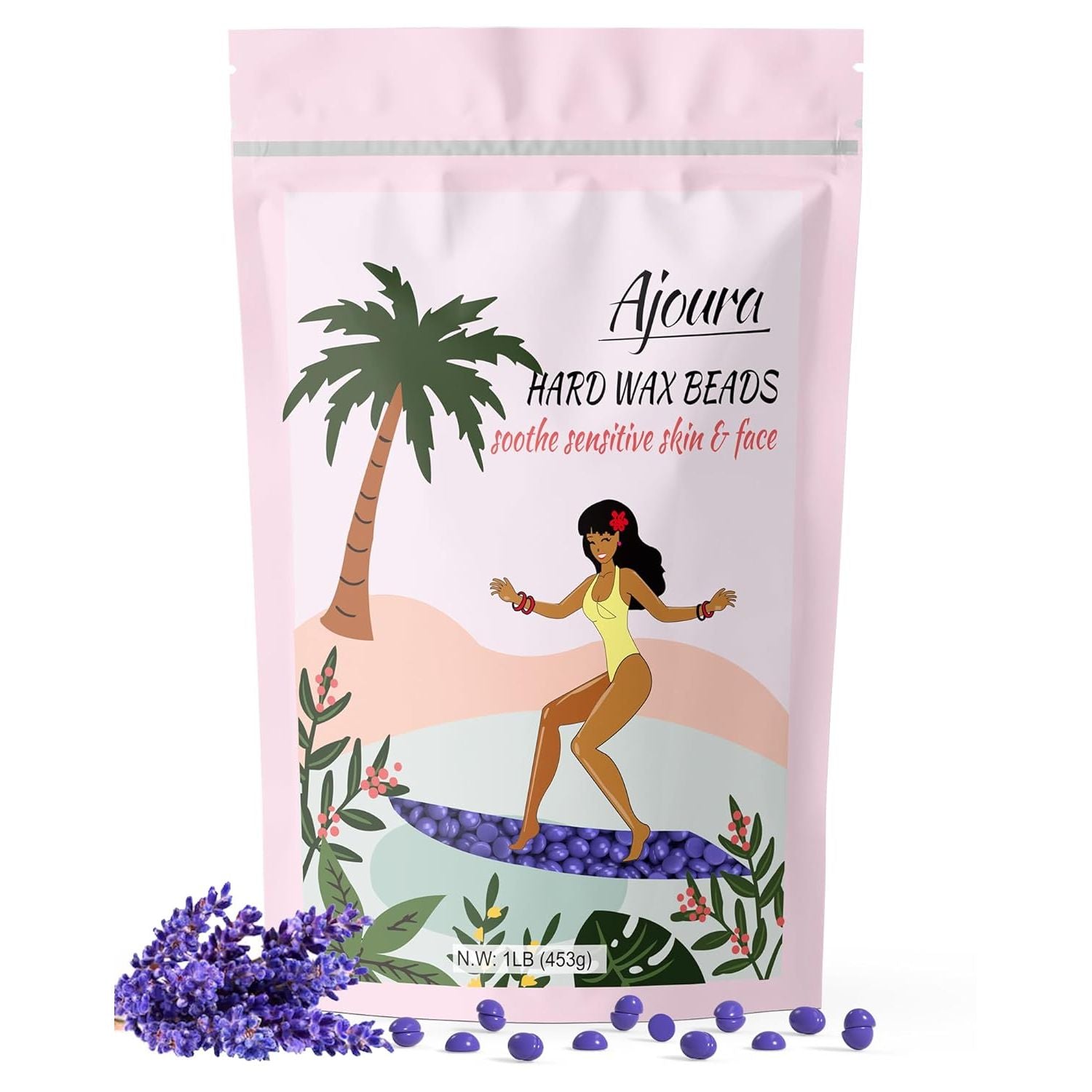 Buy now Ajoura 1lb Refill Wax Beans for Hair Removal Kit, Brazilian Coarse Waxing for Bikini, Face, Eyebrow, Back, Chest, Legs, Armpit, At Home Waxing Beads for Women Men Purple at indiglob india