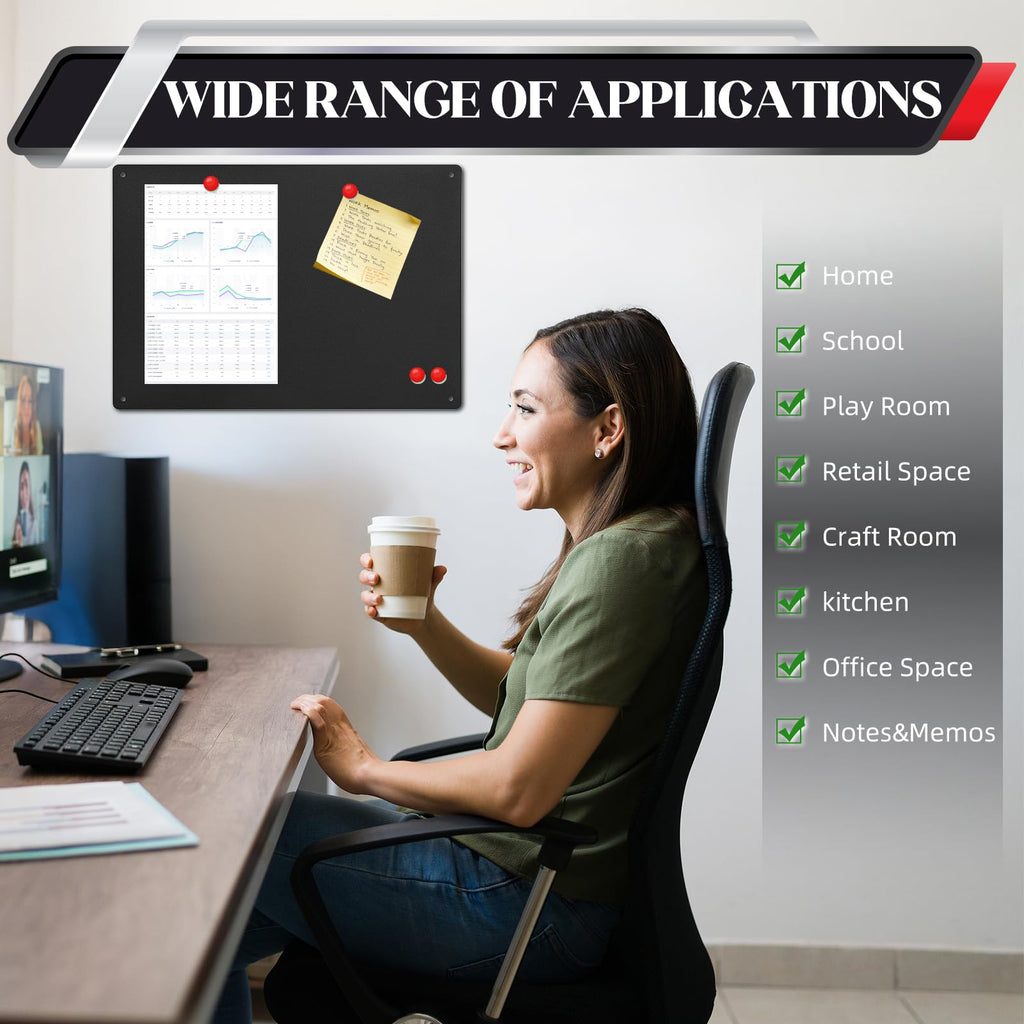 2Pack Magnet Board,17" x 12"Magnetic Board for Wall for Magnets,Display Magnetic Letters,Numbers,Spice Jars,Sticky Notes,and Photos,Suitable for Walls,Refrigerators,Cubicles,Cabinets, and More