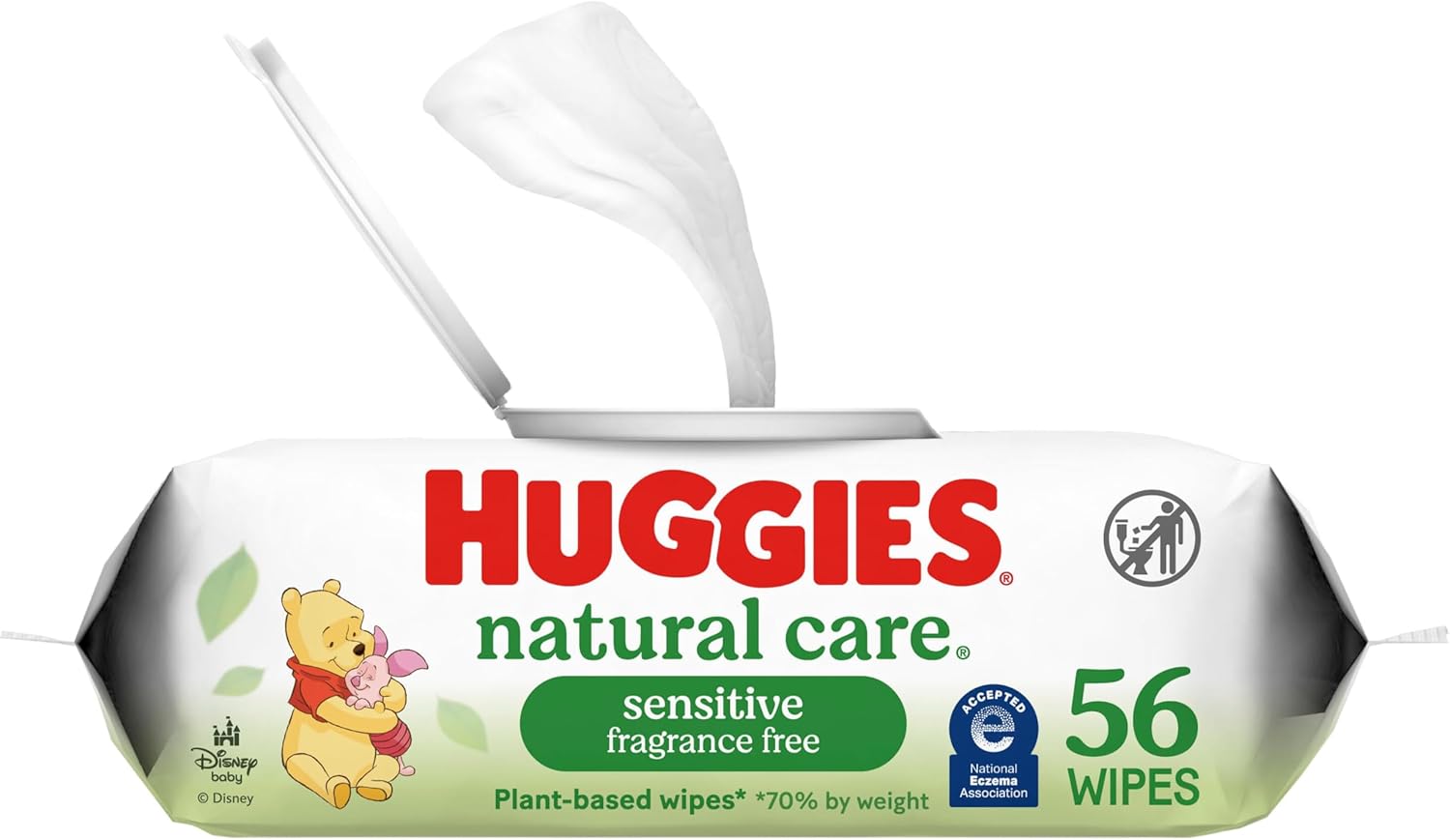 Buy now Baby Wipes, Huggies Natural Care Sensitive Baby Diaper Wipes, Unscented, Hypoallergenic, 1 Flip-Top Packs (56 Wipes Total) at indiglob india