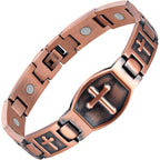 Buy now Jecanori Pure Copper Bracelet for Men, Ultra Strength Magnetic Cross Bracelets for Men, Mens Copper Cross Bracelet, Jewelry Gift with Sizing Tool copper at indiglob india