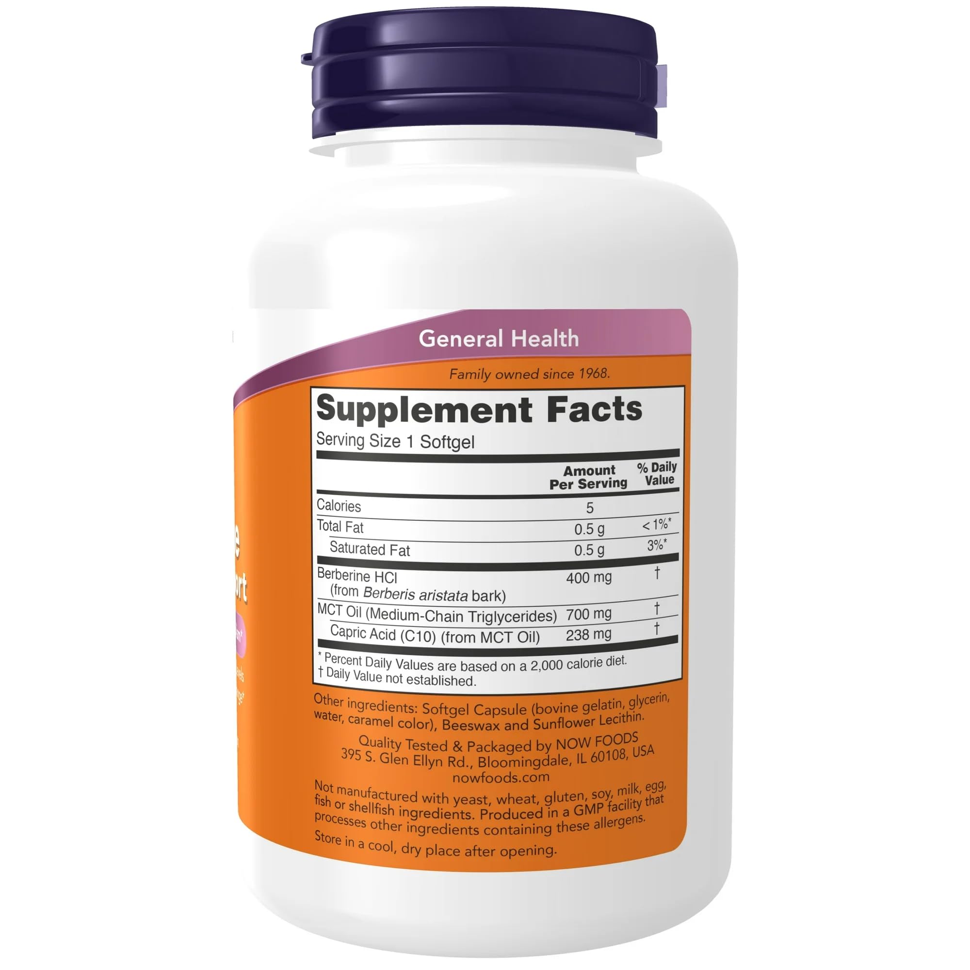 Buy now Now Supplements, Berberine Glucose Support, Combined with MCT Oil for Optimal Berberine Absorption, 60 Softgels at indiglob india