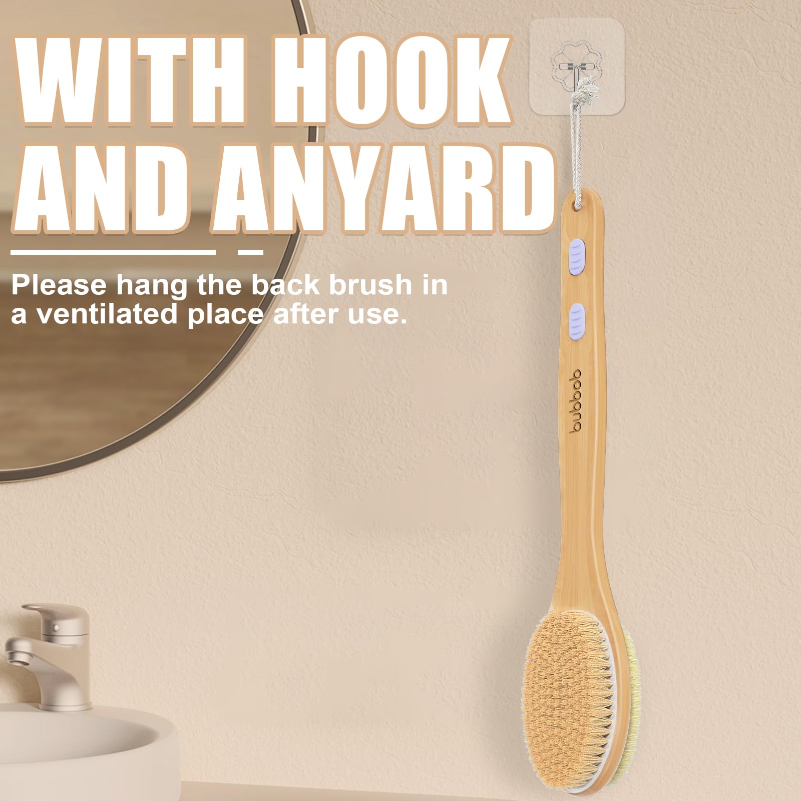 Back Scrubber for Shower,Bath Brush with Long Handle,Men and Women (Blue) | Bath Brush Body Exfoliator for Wet or Dry Brushing