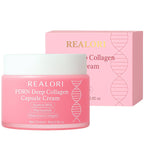 realori PDRN Capsule Cream with Vitamin C & Collagen – Korean Boba Moisturizer for Face, Pink Jelly Cream for Deep Hydration, Skin Repair, and Glow – Korean Skincare Gel for All Skin Types