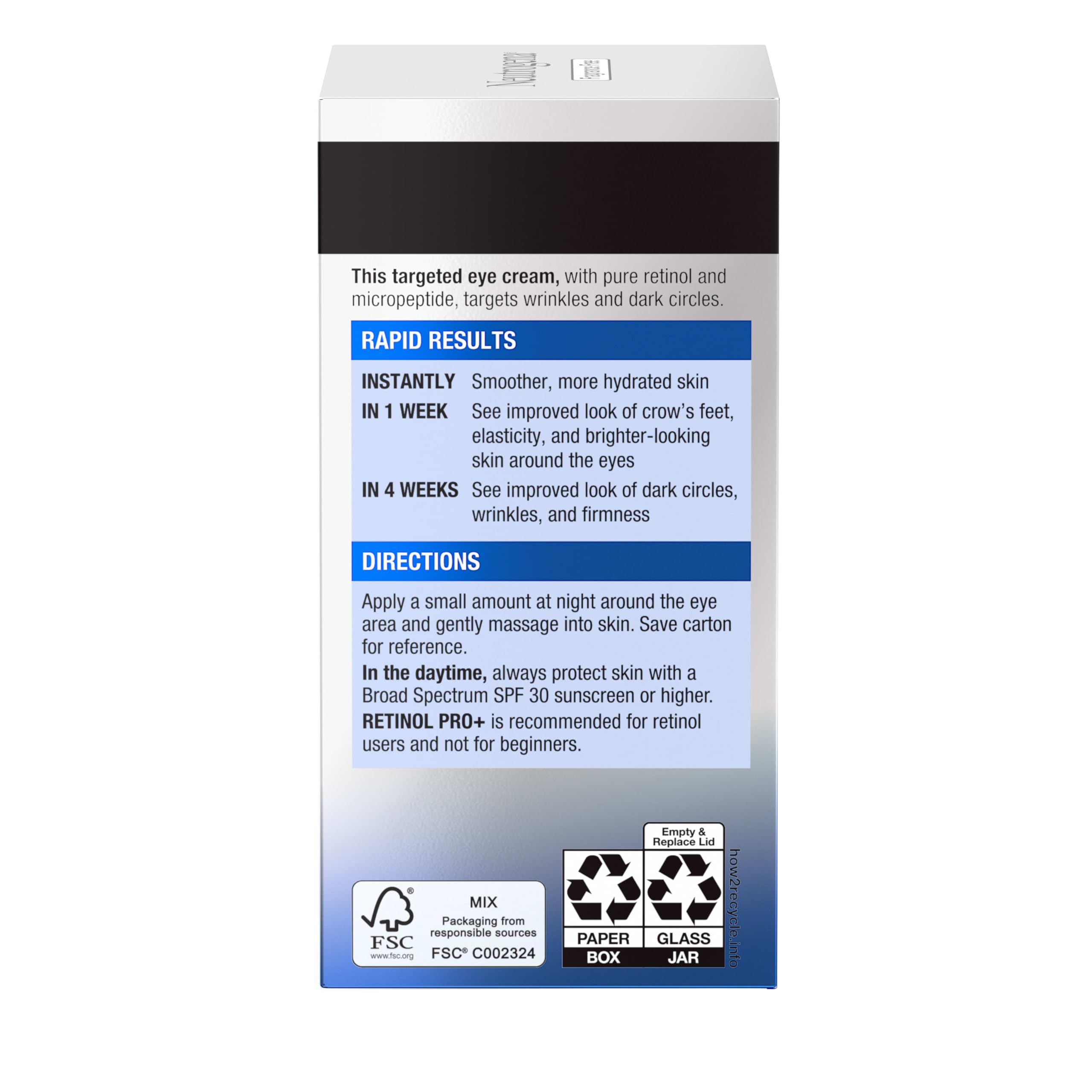 Buy now Neutrogena Rapid Wrinkle Repair Retinol Pro+ Anti-Wrinkle Eye Cream, Targeted Eye Cream for Wrinkles & Dark Circles, Formulated without Fragrance, Dyes, Phthalates, and Parabens, 0.5 oz at indiglob india