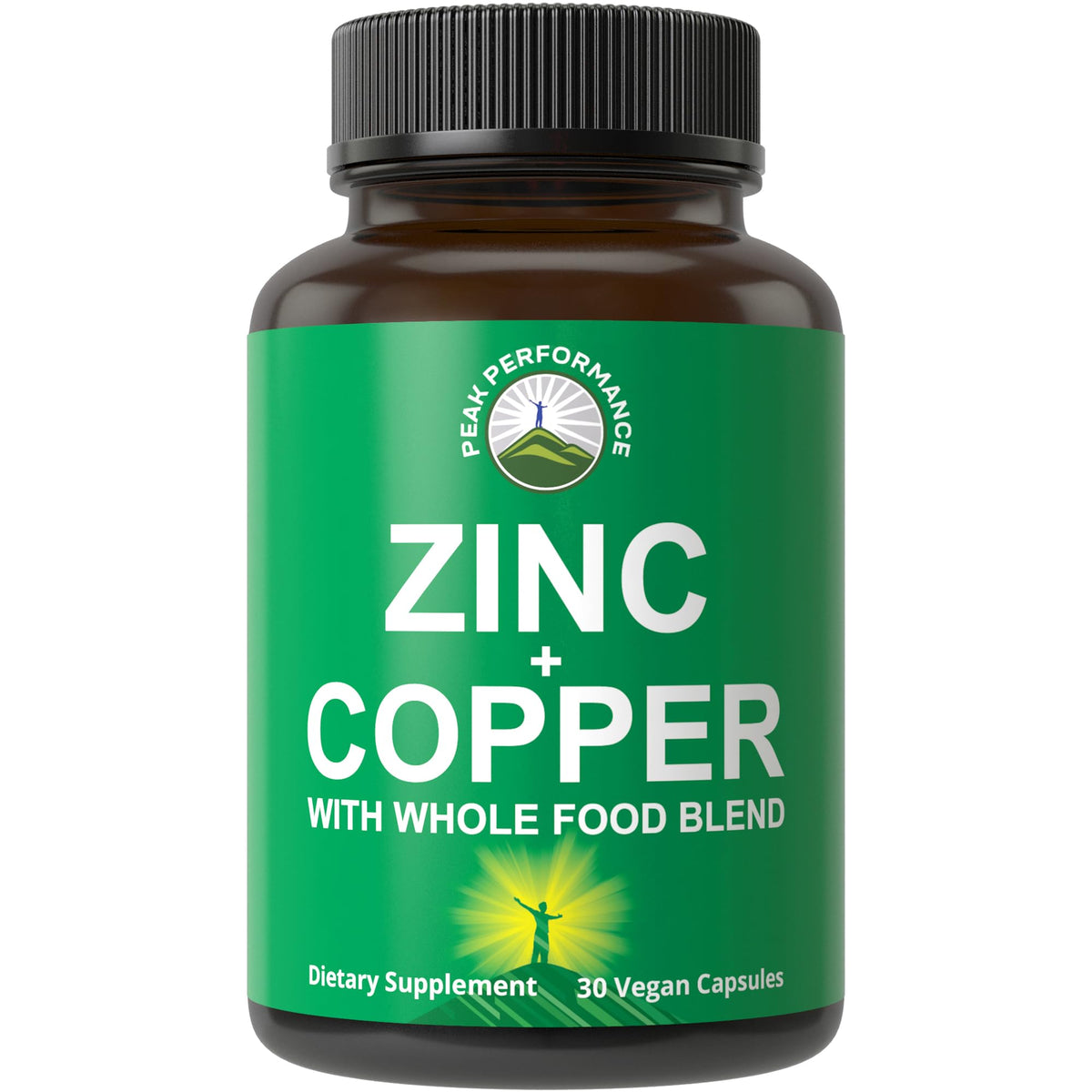 Peak Performance Zinc and Copper Supplements with Whole Food Blend