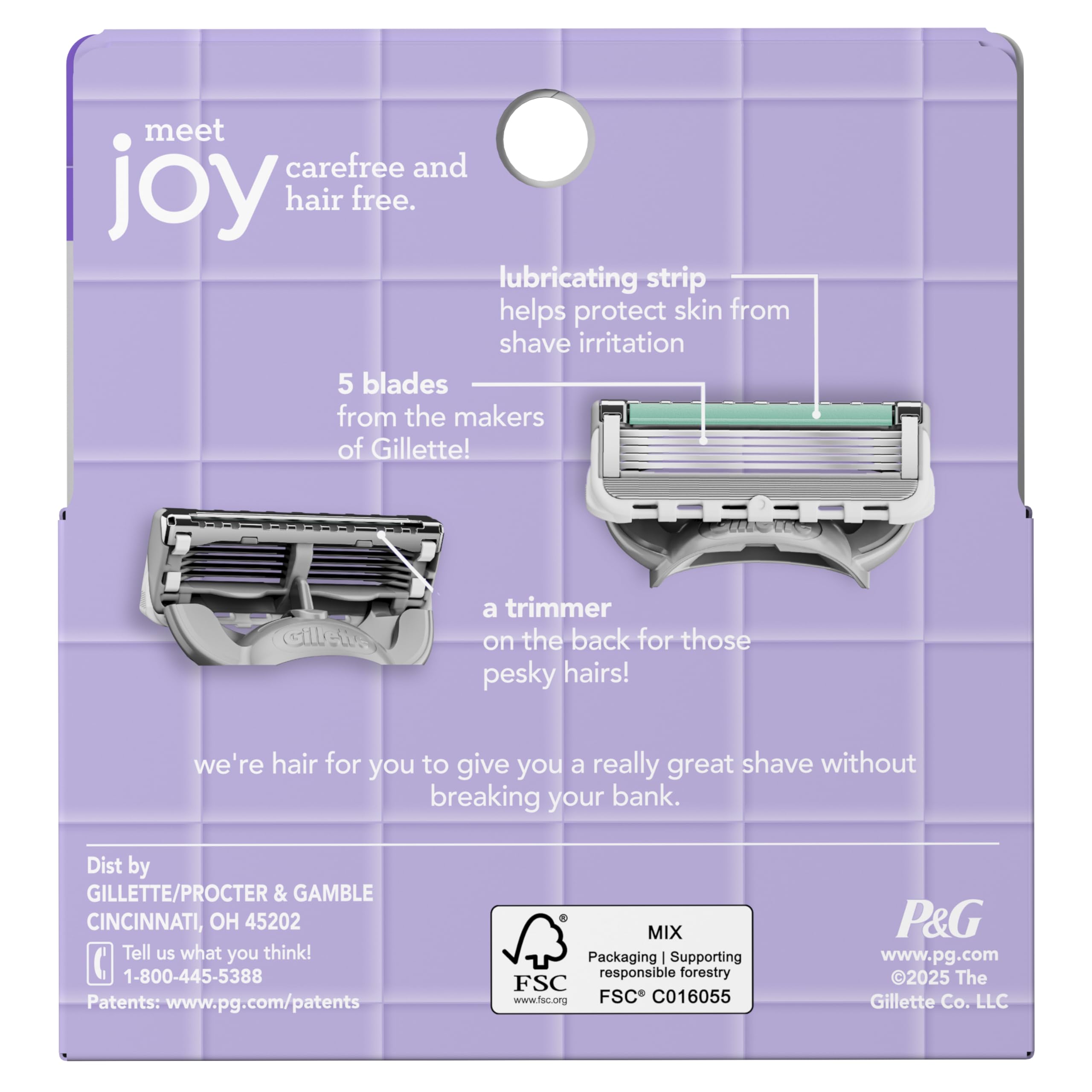 joy razor blade cartridge refill for women, 4 blade refills